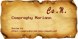Csepreghy Mariann névjegykártya