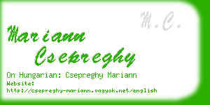mariann csepreghy business card